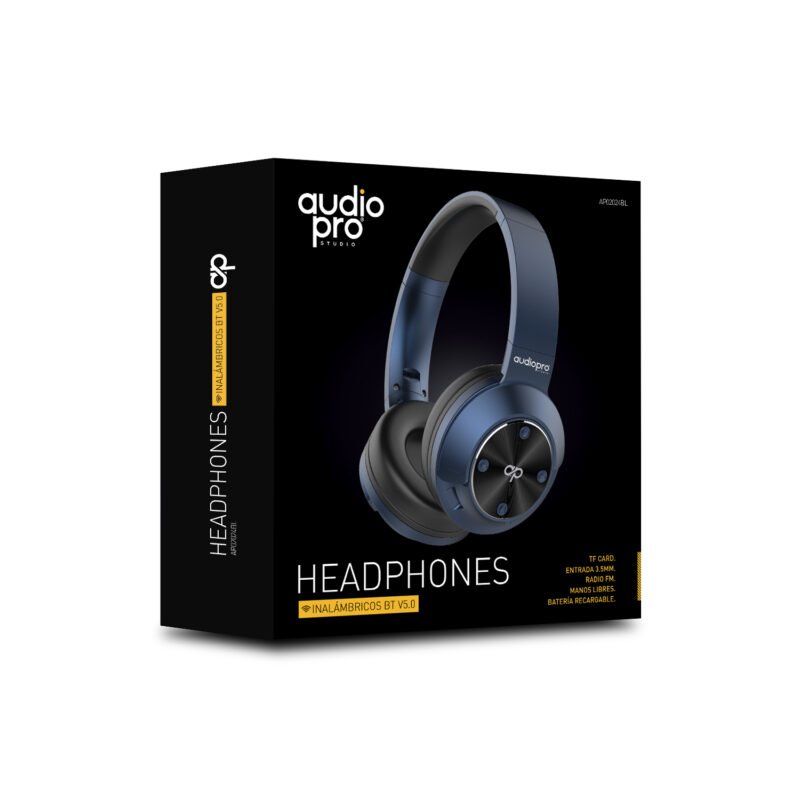 audifono headband con bt/fm/tf/aux. blue — vista 3