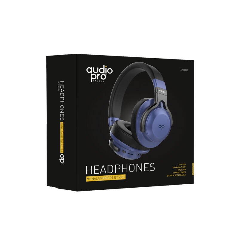 audifono audiopro headband con bt/fm/tf/aux. blue — vista 3