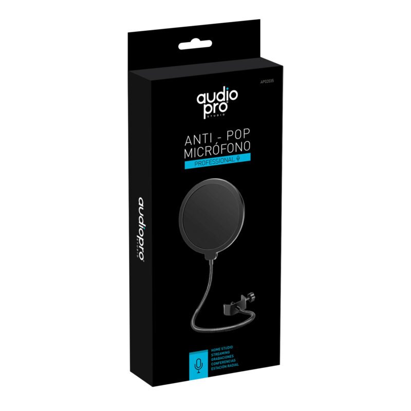filtro anti pop audiopro para microfonos de grabacion, soporte giratorio 360° — vista 5
