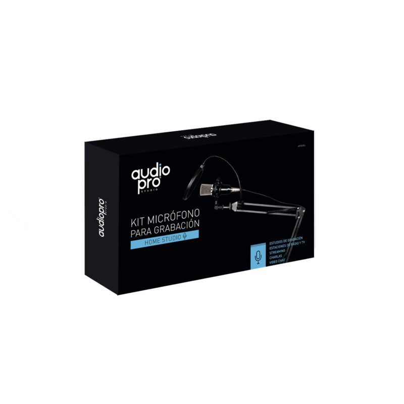 kit home studio audiopro 3 en 1, atril articulado tipo brazo, microfono de estudio, filtro anti pop — vista 3