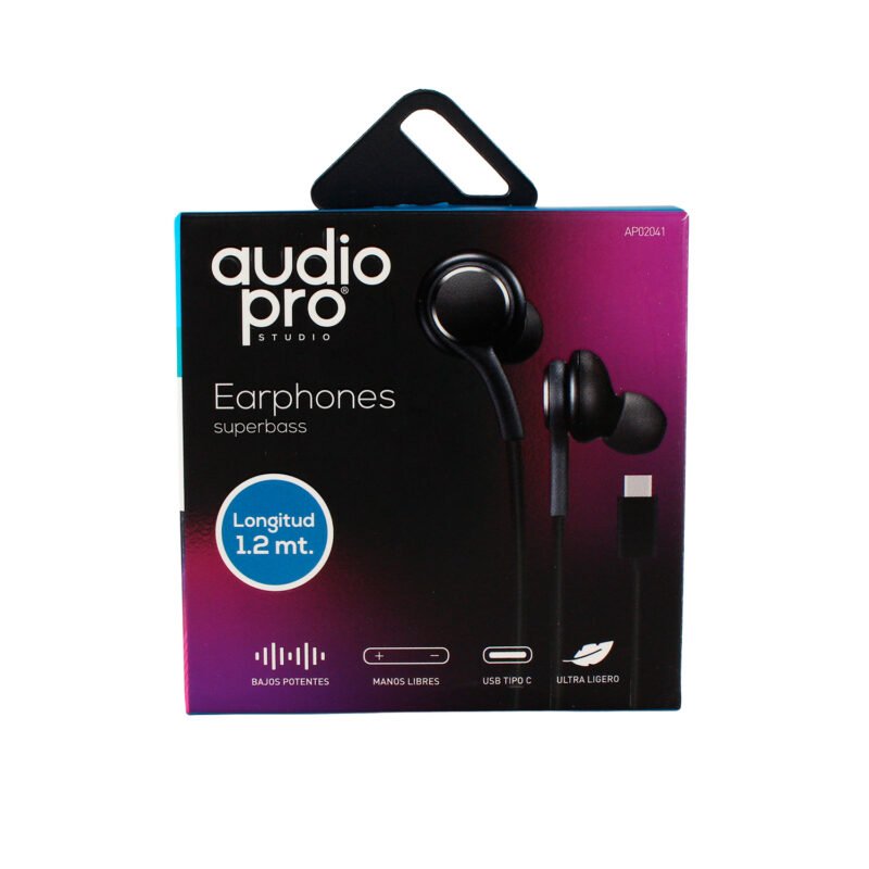 audifono tipo c audiopro manos libres, black — vista 5