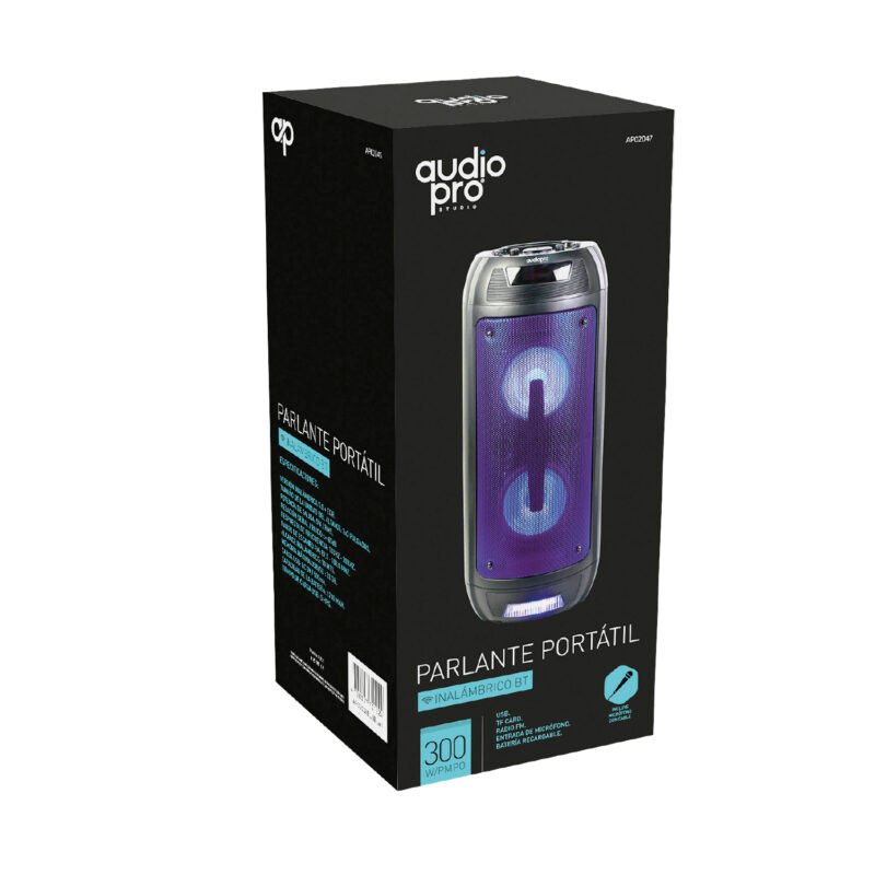 parlante portatil bt con entrada sd/usb/ radio fm. black