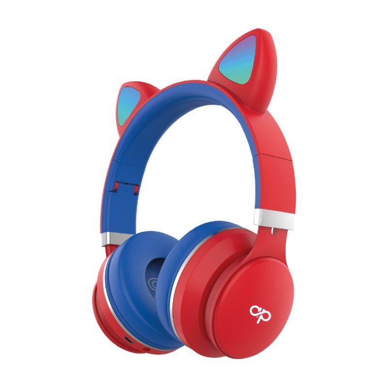audifono audiopro headband orejas de gato bt con luz led ultra ligeros, red