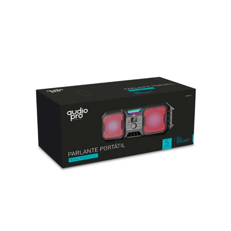 parlante audiopro portatil bt con entrada para microfono/sd/usb/ radio fm. red — vista 3