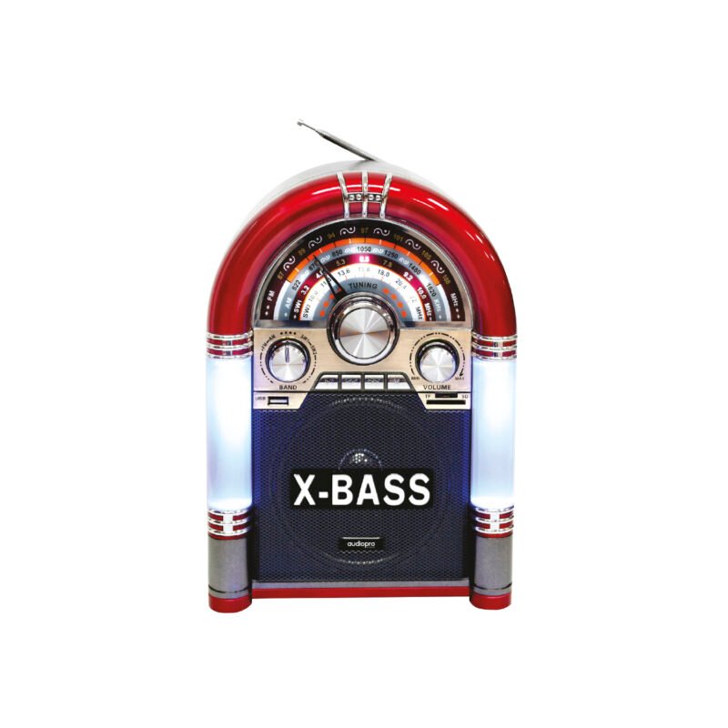 radio audiopro rockola grande fm de 3 bandas /bt/usb/sd/bateria recargable