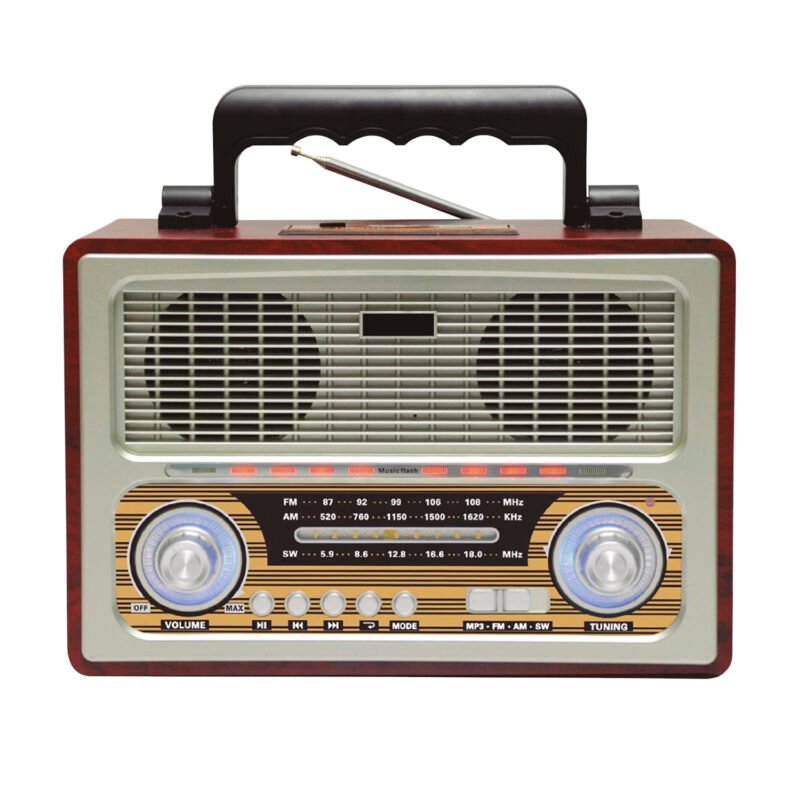radio audiopro retro portatil bt/ fm/usb/sd/entrada aux 3.5/ recargable.