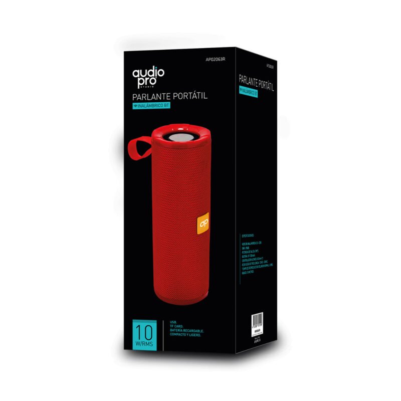 parlante audiopro portatil / bt /usb/sd/ red — vista 2