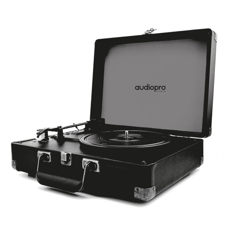 tocadiscos audiopro maleta bt con altavoces 3 velocidades — vista 3