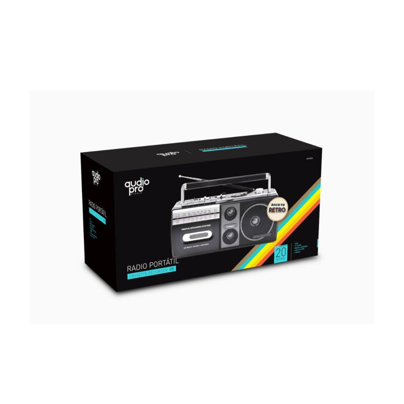 radio grabadora cassette retro /am/fm/sw — vista 2