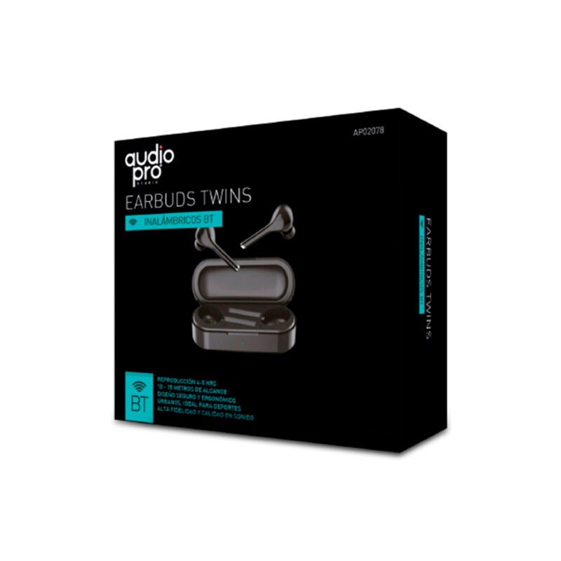 audifono twins audiopro bt black — vista 4