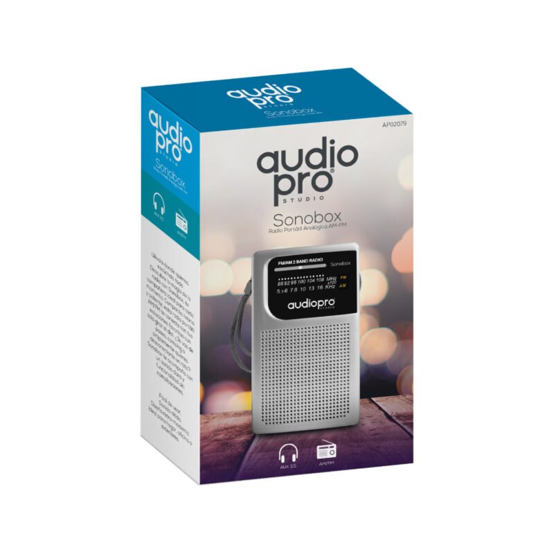 radio audiopro fm portatil de bolsillo, sintonizador/antena telescopica/toma de audifonos. — vista 2