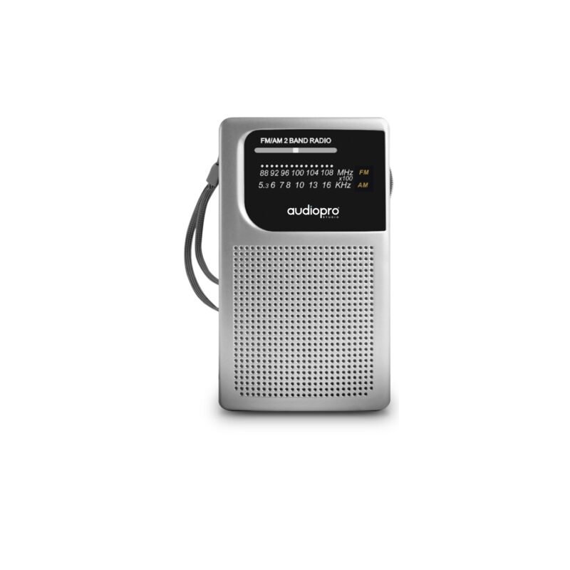 radio audiopro fm portatil de bolsillo, sintonizador/antena telescopica/toma de audifonos.