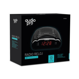 reloj despertador audiopro led con doble alarma radio am/fm
