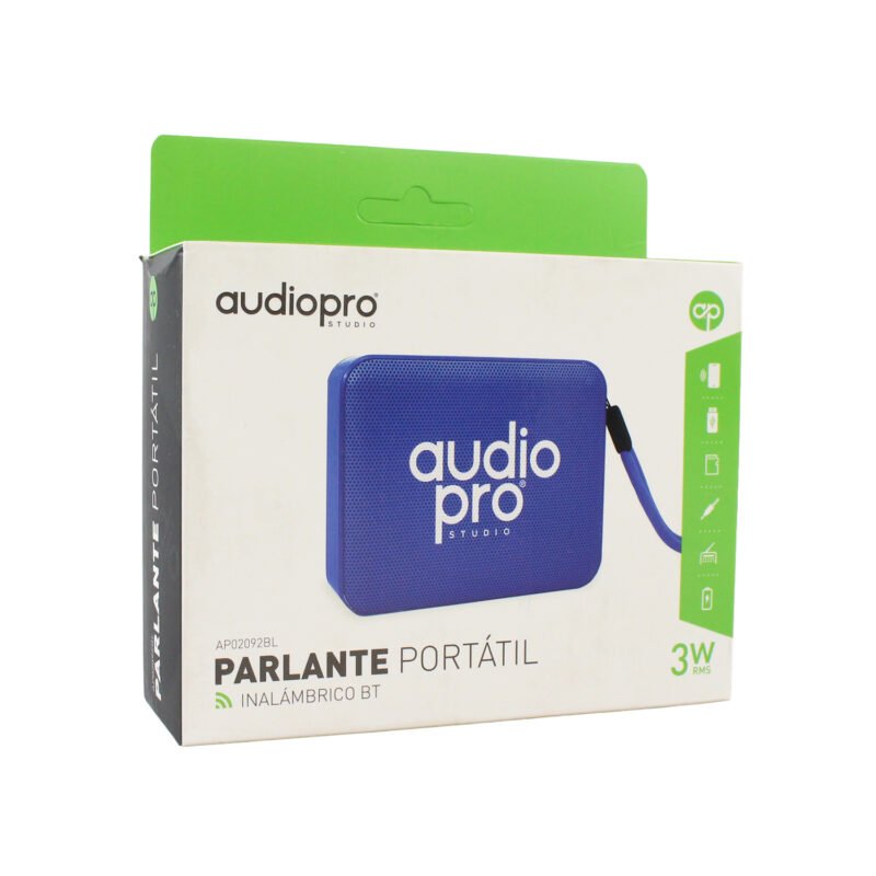 parlante audiopro portatil inalambrico 10w bt/sd/radio usb, alcance 15mts blue — vista 2