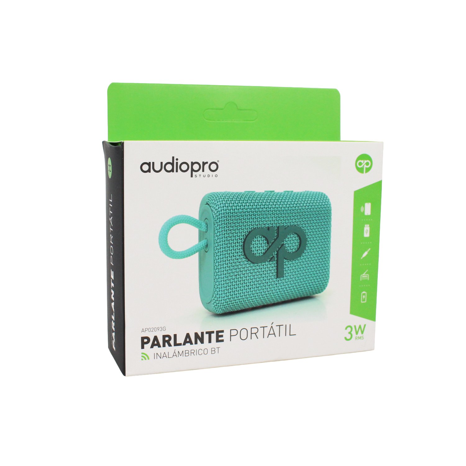 parlante audiopro portatil inalambrico 10w bt/sd/radio usb, alcance 15mts green parlante audiopro portatil inalambrico 10w bt/sd/radio usb, alcance 15mts green