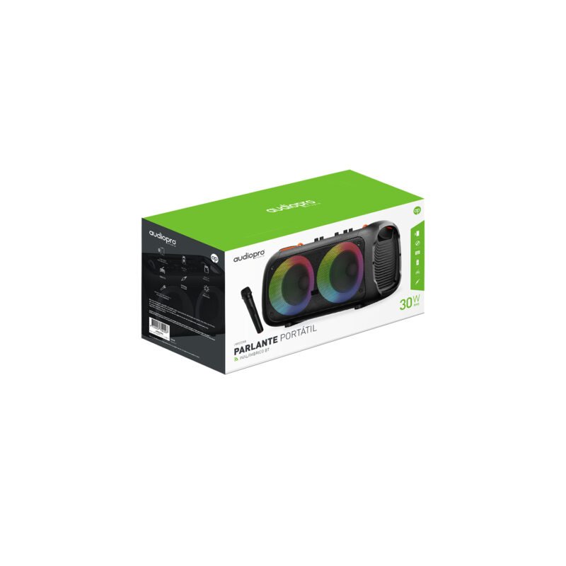 parlante audiopro inalambrico 30w x 2 rms con microfono // aux in /usb/tf/fm — vista 2