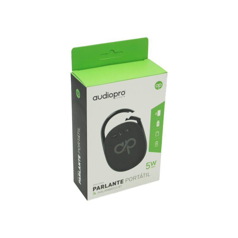 parlante audiopro portatil inalambrico 5w bt/puerto usb/sd, black
