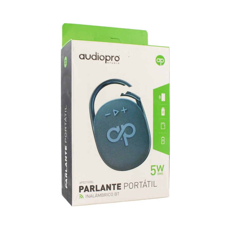 parlante audiopro portatil inalambrico 5w bt/puerto usb/sd, blue — vista 2