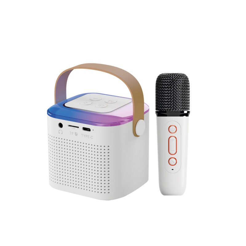 parlante audiopro inalambrico bt/puerto usb/sd 5w con microfono inalambrico karaoke white