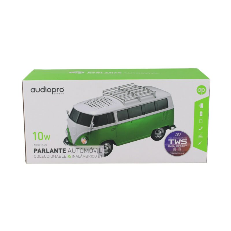 parlante audiopro bus combi portatil con entrada bt/sd/usb/fm/ dual connect entre mismo modelo. green — vista 3