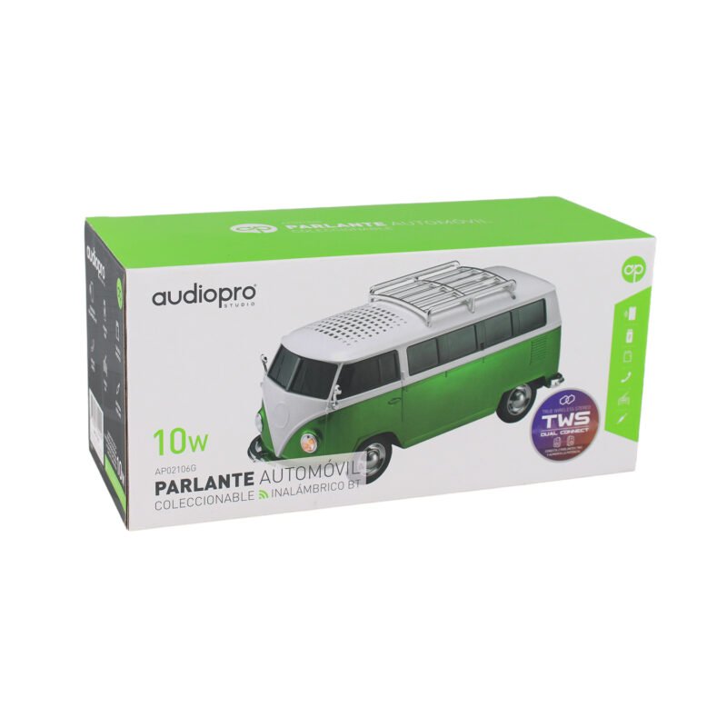 parlante audiopro bus combi portatil con entrada bt/sd/usb/fm/ dual connect entre mismo modelo. green — vista 4