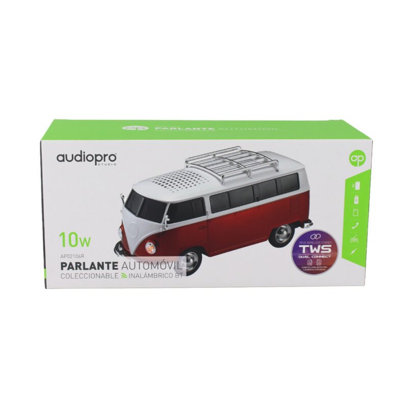 parlante audiopro bus combi portatil con entrada bt/sd/usb/fm/ dual connect entre mismo modelo. red — vista 2