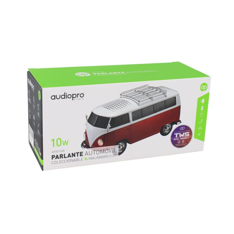 parlante audiopro bus combi portatil con entrada bt/sd/usb/fm/ dual connect entre mismo modelo. red — vista 3