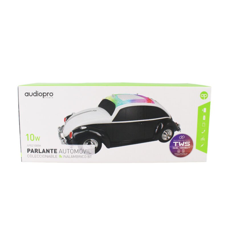 parlante audiopro auto escarabajo con iluminacion con entrada bt/sd/usb/fm/funcion twins mismo modelo. black — vista 2