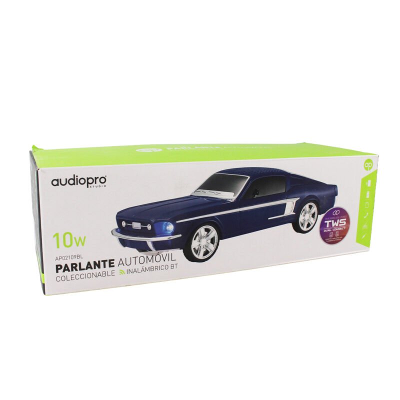 parlante audiopro auto mustang 1967 con entrada bt/micro sd/usb/fm/pantalla led/funcion twins mismo modelo. blue — vista 6