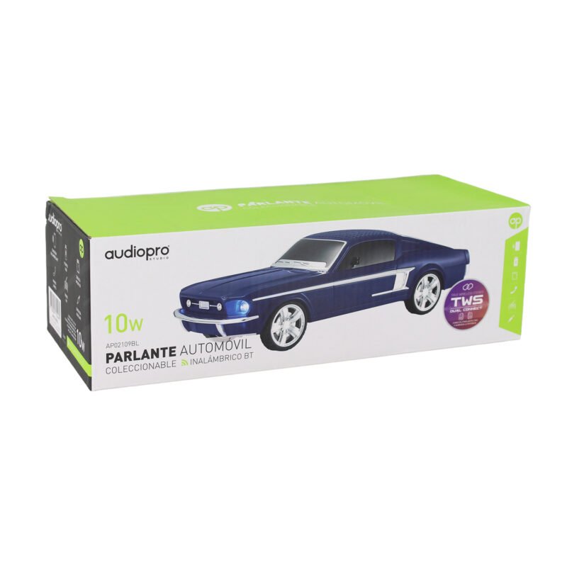 parlante audiopro auto mustang 1967 con entrada bt/micro sd/usb/fm/pantalla led/funcion twins mismo modelo. blue — vista 8
