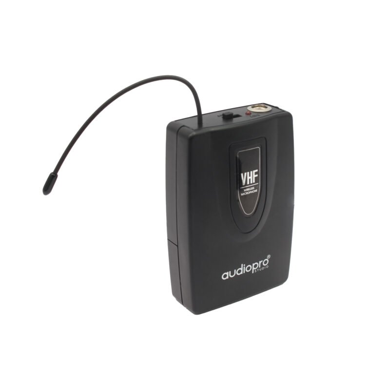 microfono audiopro de cintillo inalambrico con sistema vhf/bateria 9v/tasa de distorcion 0.5%