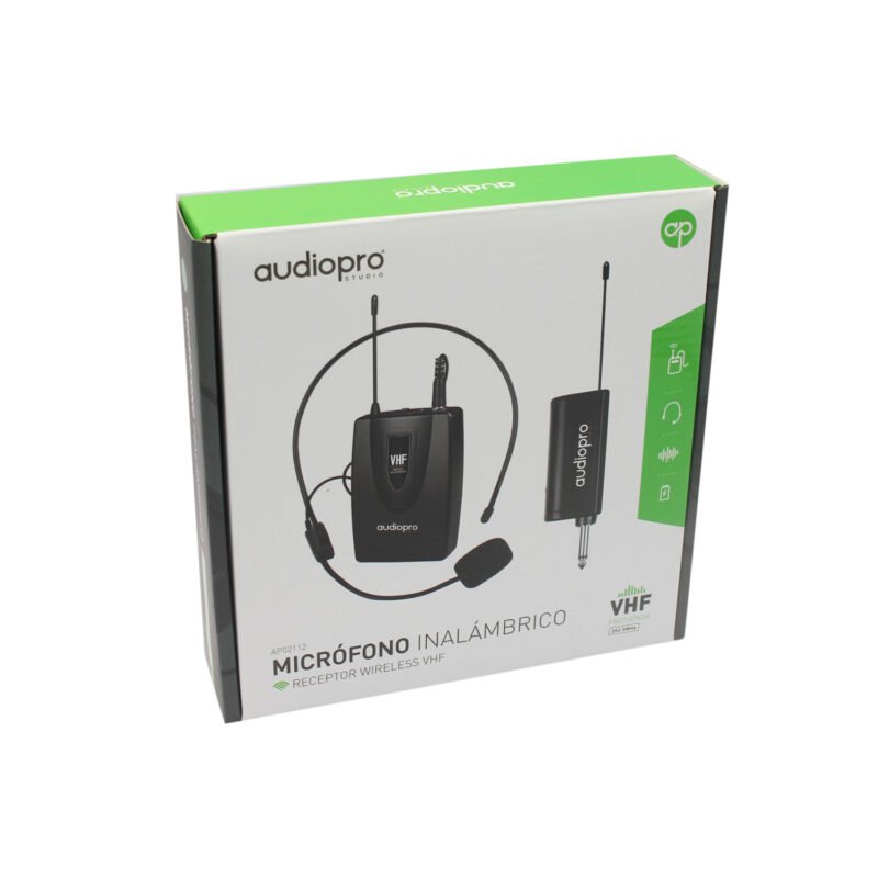 microfono audiopro de cintillo inalambrico con sistema vhf/bateria 9v/tasa de distorcion 0.5% — vista 3