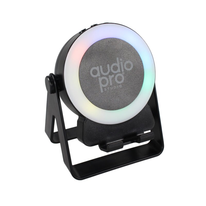 parlante audiopro inalambrico rgb 8w recargable, bt 5.3 y nfc con soporte para celular, interfaz tipo c, incluye cable de carga. — vista 8
