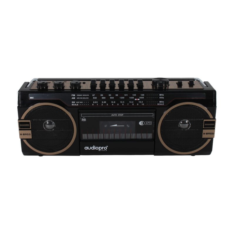radio audiopro retro con cassette bt/usb/sd, 2 altavoces integrados x bass. — vista 5