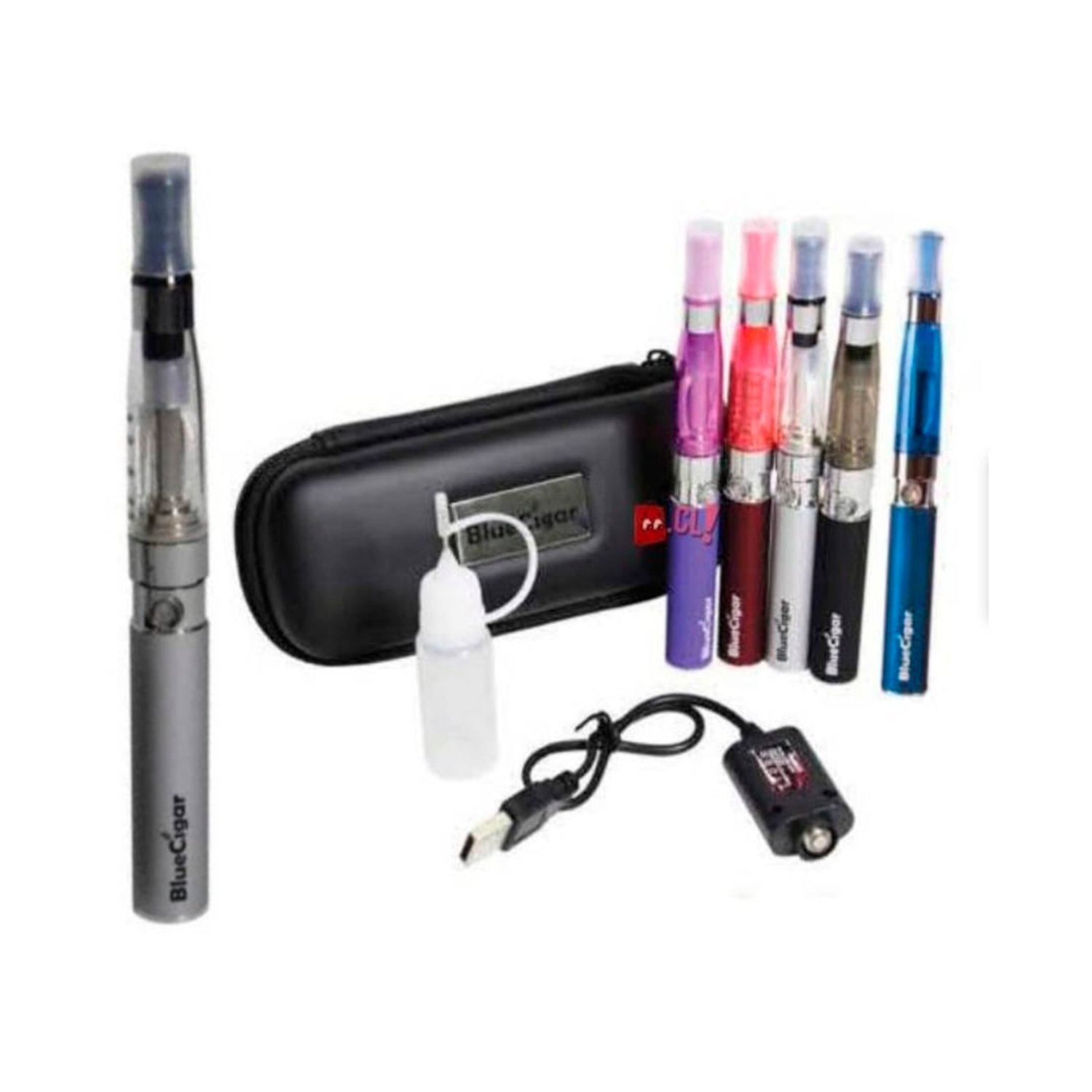 vaporizador bluecigar con atomizador de metal/carga usb/cartuchera, color negro vaporizador bluecigar con atomizador de metal/carga usb/cartuchera, color negro