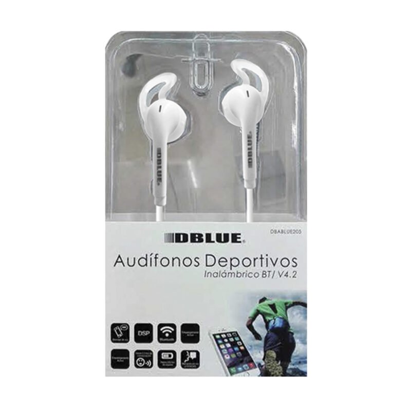 audifono dblue in ear bt deportivowhite. — vista 2