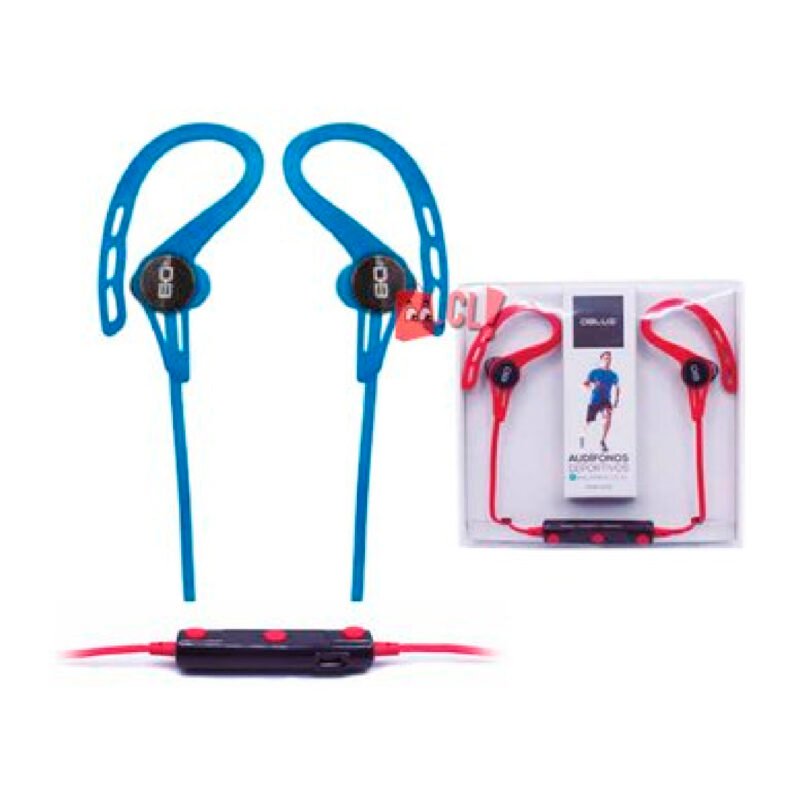 audifono dblue in ear bt deportivo con agarre de oidos blue — vista 2