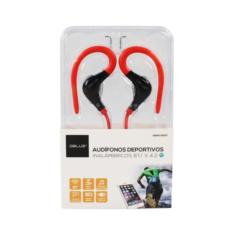 audifono dblue in ear bt deportivo/control de llamada y volumen, red. — vista 2