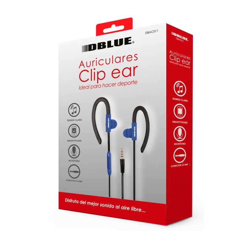 audifono dblue clip ear ultraligero, red — vista 2