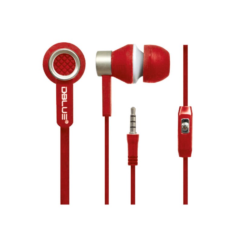 audifono in ear ultraligero cable plano con manos libre. red