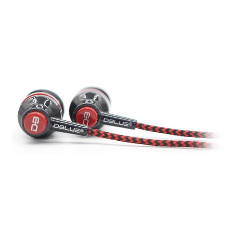 audifono dblue ultraligero cable textil con manos libres/sonido directo. red — vista 2