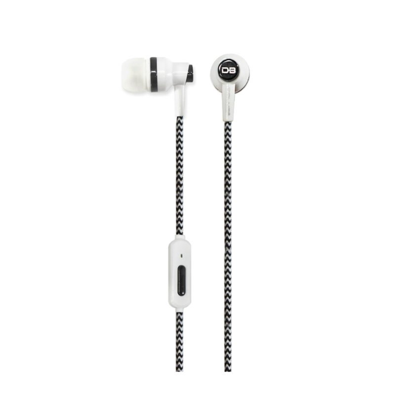 audifono dblue ultraligero cable textil con manos libres/sonido directo.white — vista 2