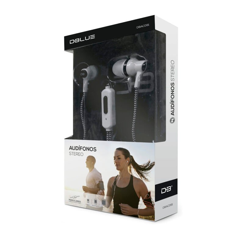 audifono dblue ultraligero cable textil con manos libres/sonido directo. yellow — vista 2
