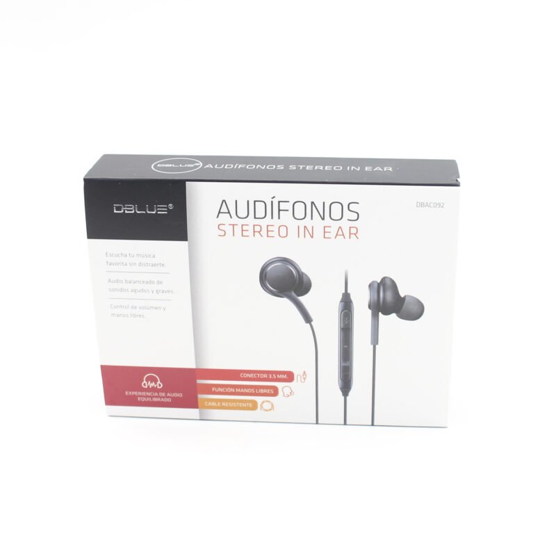 audifono dblue plug 3,5mm gran sonido de graves y agudos/control de volumen/cable 100cm app, black — vista 4