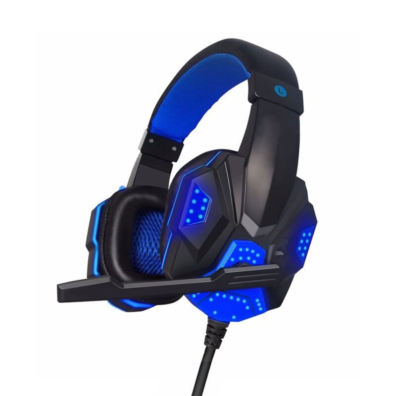 audifono dblue gamer con luces/ usb/microfono/control de volumen/anula ruido al hablar/longitud 2,2m.