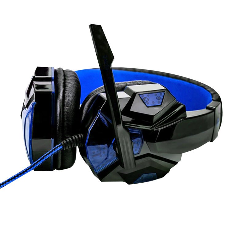 audifono dblue gamer con luces/ usb/microfono/control de volumen/anula ruido al hablar/longitud 2,2m. — vista 2