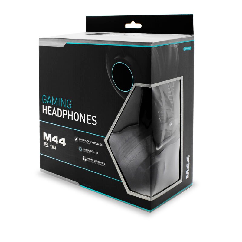 audifono dblue gamer con luces/microfono/control de volumen/conexion 3.5 y usb — vista 4