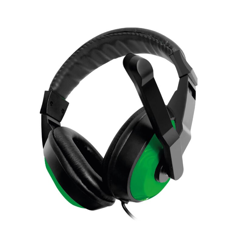 audifono dblue gamer 3,5 para consola de video juego/largo 1.8m/microfono. green