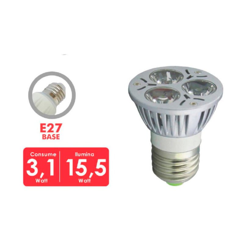 ampolleta led dblue 3,1w ilumina 15,5w, conector e27, libre de mercurio/ahorra 80% mas.