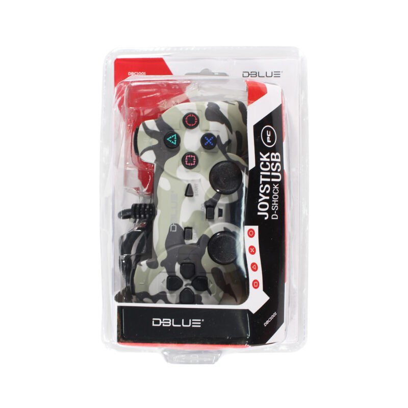 control dblue d shock usb doble vibracion pc/diseÑo ergonomico, mimetizado silver. — vista 3